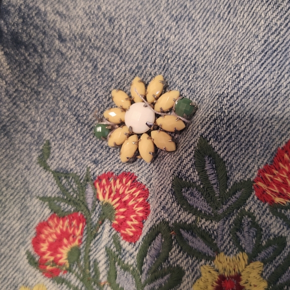 Zara Basic 1975 Denim Embellished Asymmetrical Mini Skirt Size 2 - Picture 3 of 7